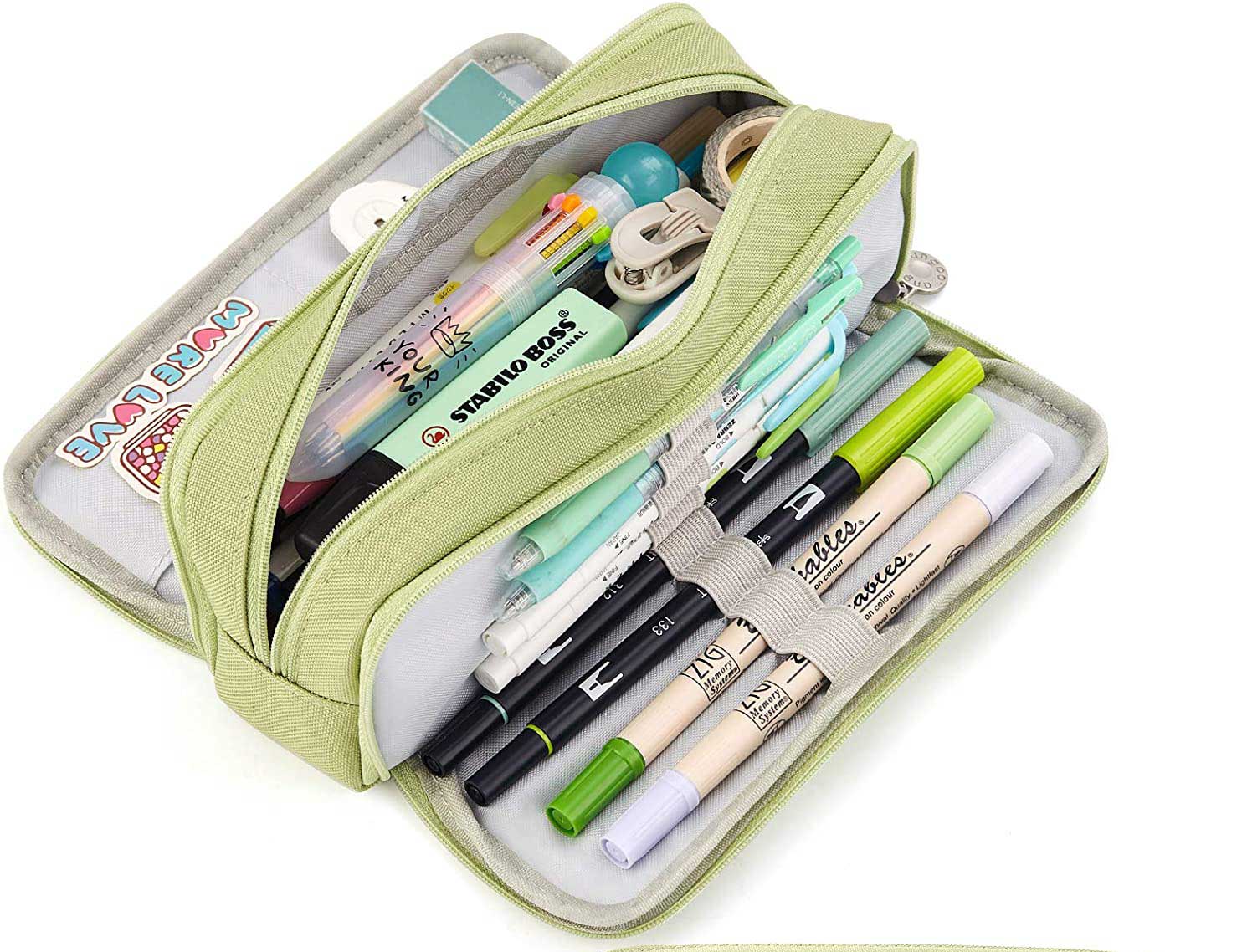 HVOMO Pencil Case, Large Capacity Pen Pencil Pouch Durable